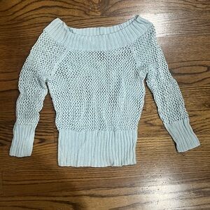 The Limited Off-Shoulder Light Blue Sweater